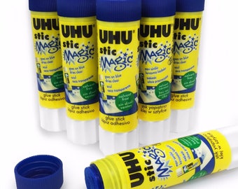 UHU Stic Magic Klebestift - 6er Pack - 8,2g - Lösungsmittelfrei - 3000688