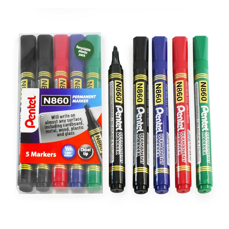 Pentel N860 Permanent Marker Chisel Tip Recyclable Etsy UK