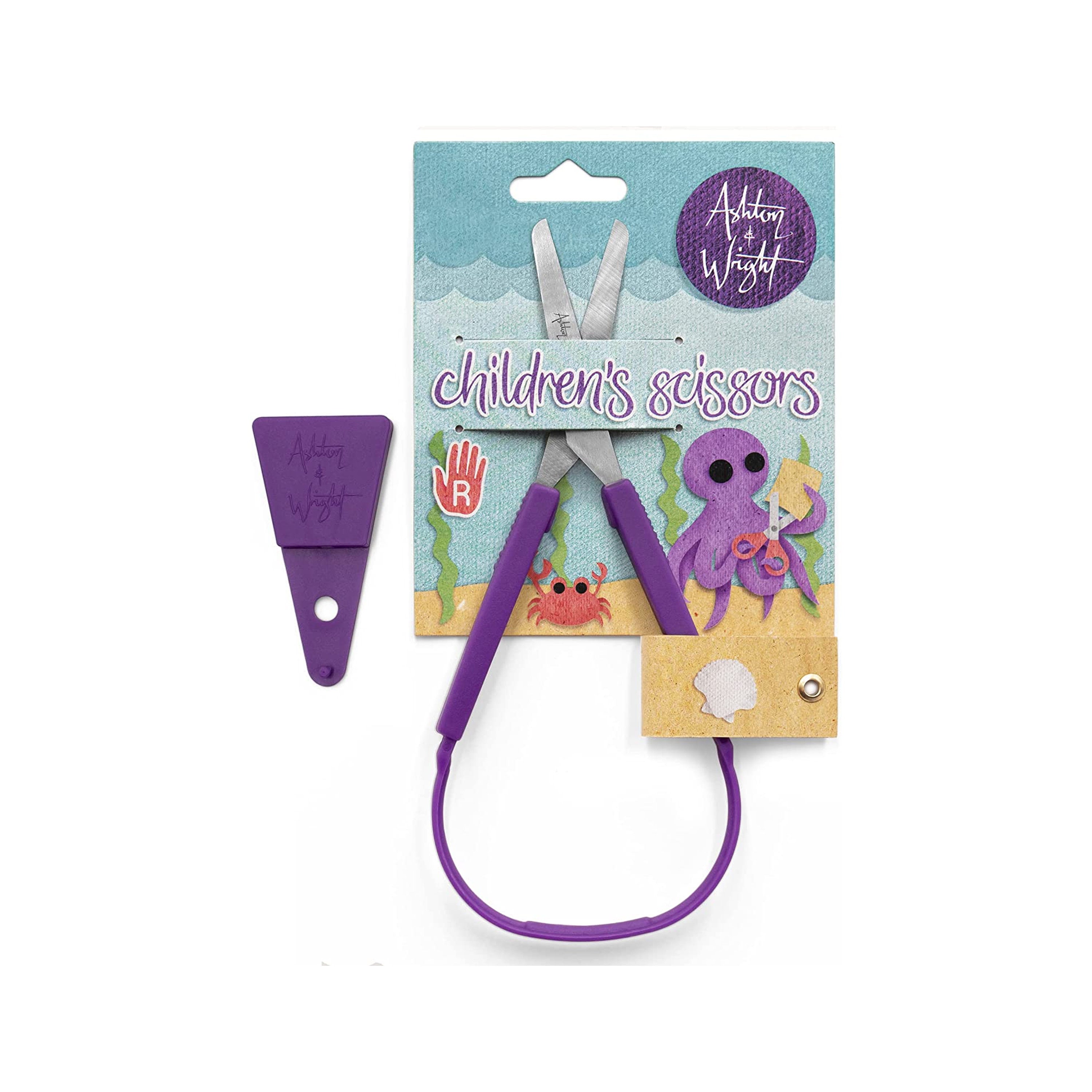 Cute Kids Scissors, Lollypop Design, Blunt Tips, Safety Children Craft  Scissors With Cap 