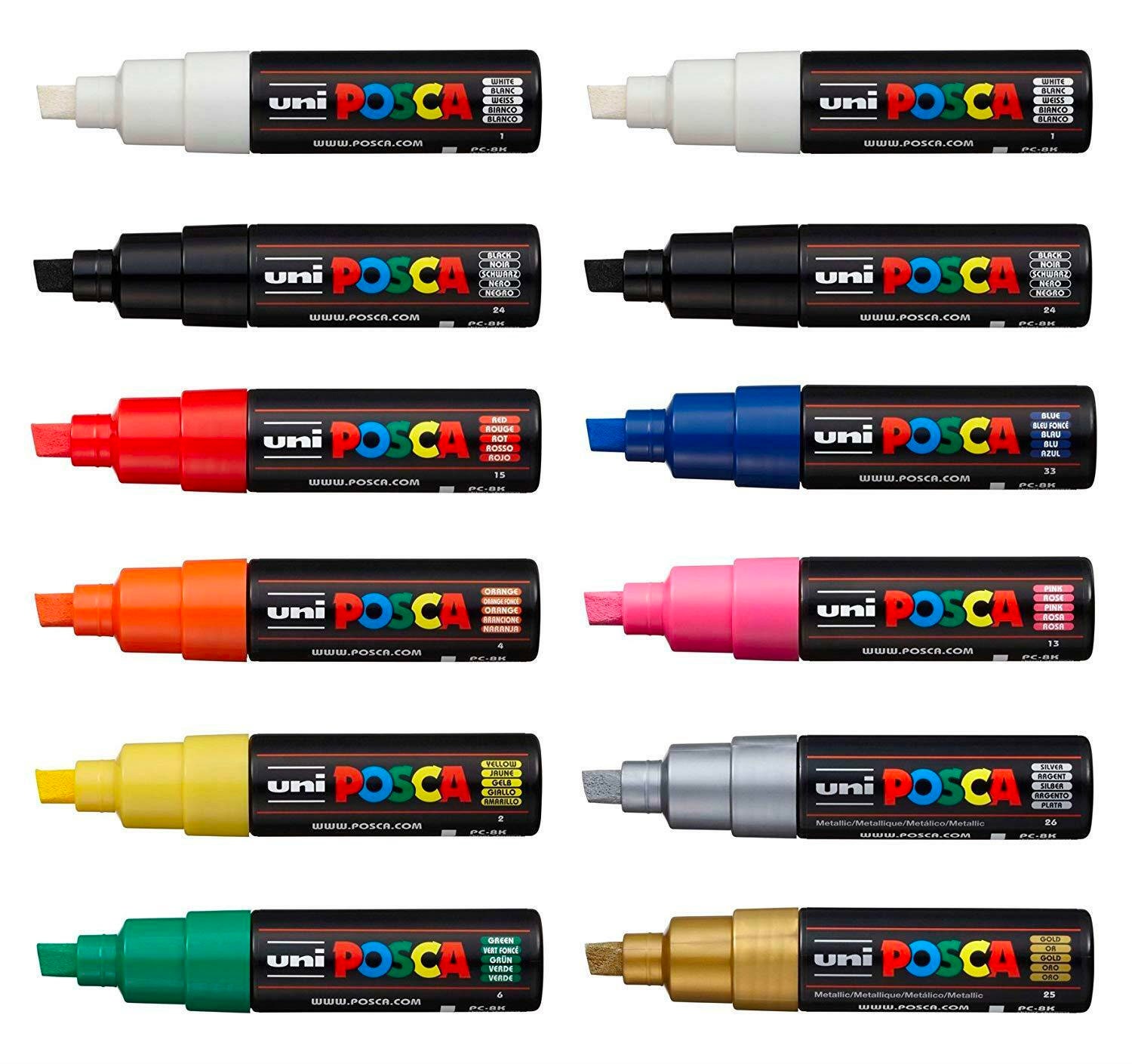 Uni Posca PC-8K White Pen 6 Pack - Stationery & Pens from Crafty Arts UK