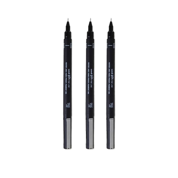 Uni : Pin Drawing Pen : Set Of 5 : Black : 0.05 - 0.8mm