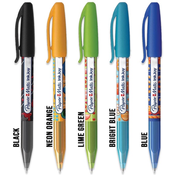 Bright Pens Ballpoint Blue or Black Ink Pens for Work, Office