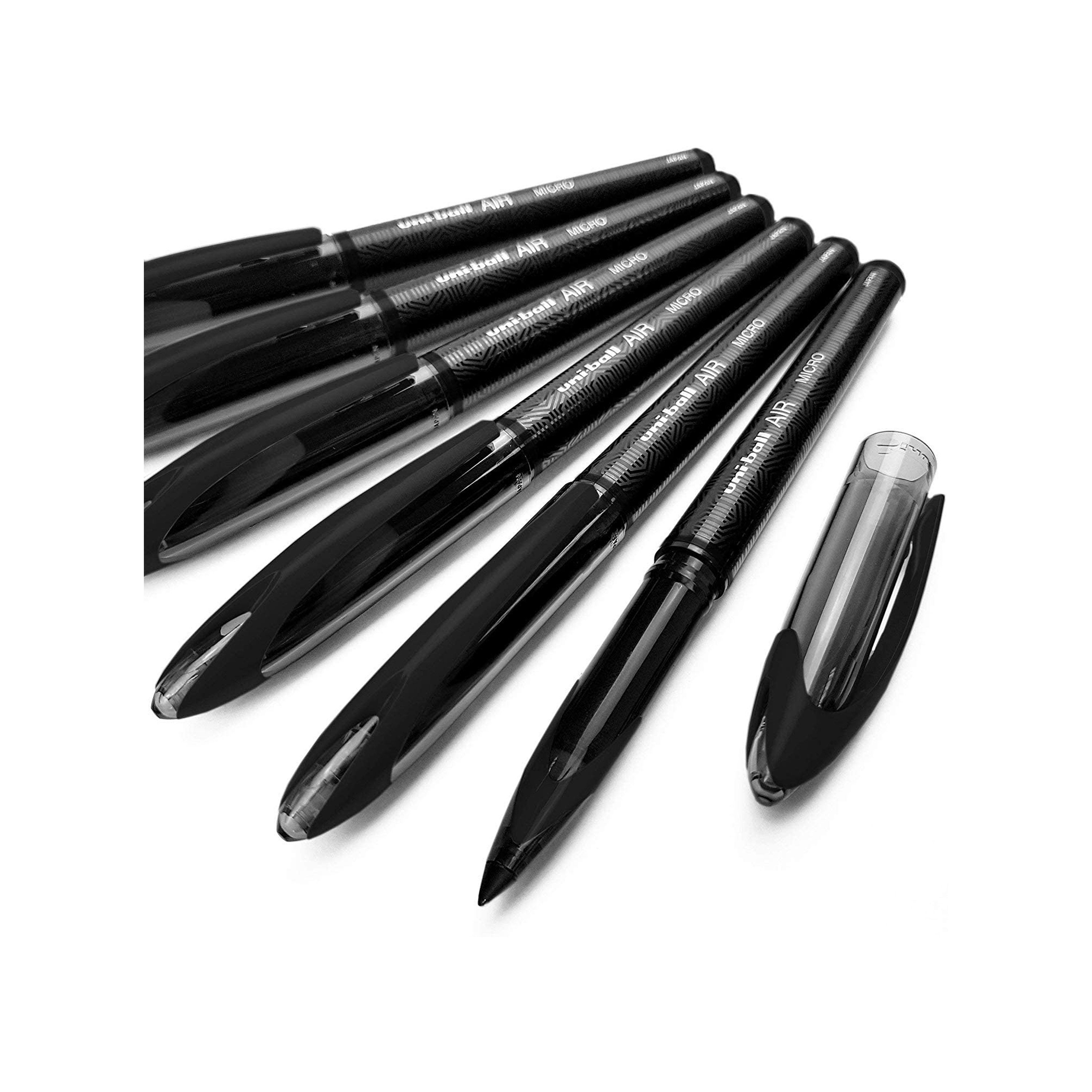 Uni Ball AIR Micro 0 5 mm fijne rollerballpennen 6 stuks Zwart UBA