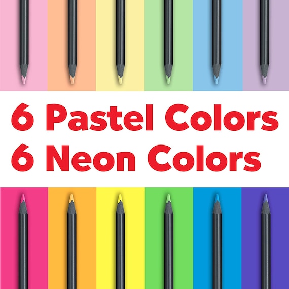 Set Colored Pencils Neon, Pencils Neon Color 12
