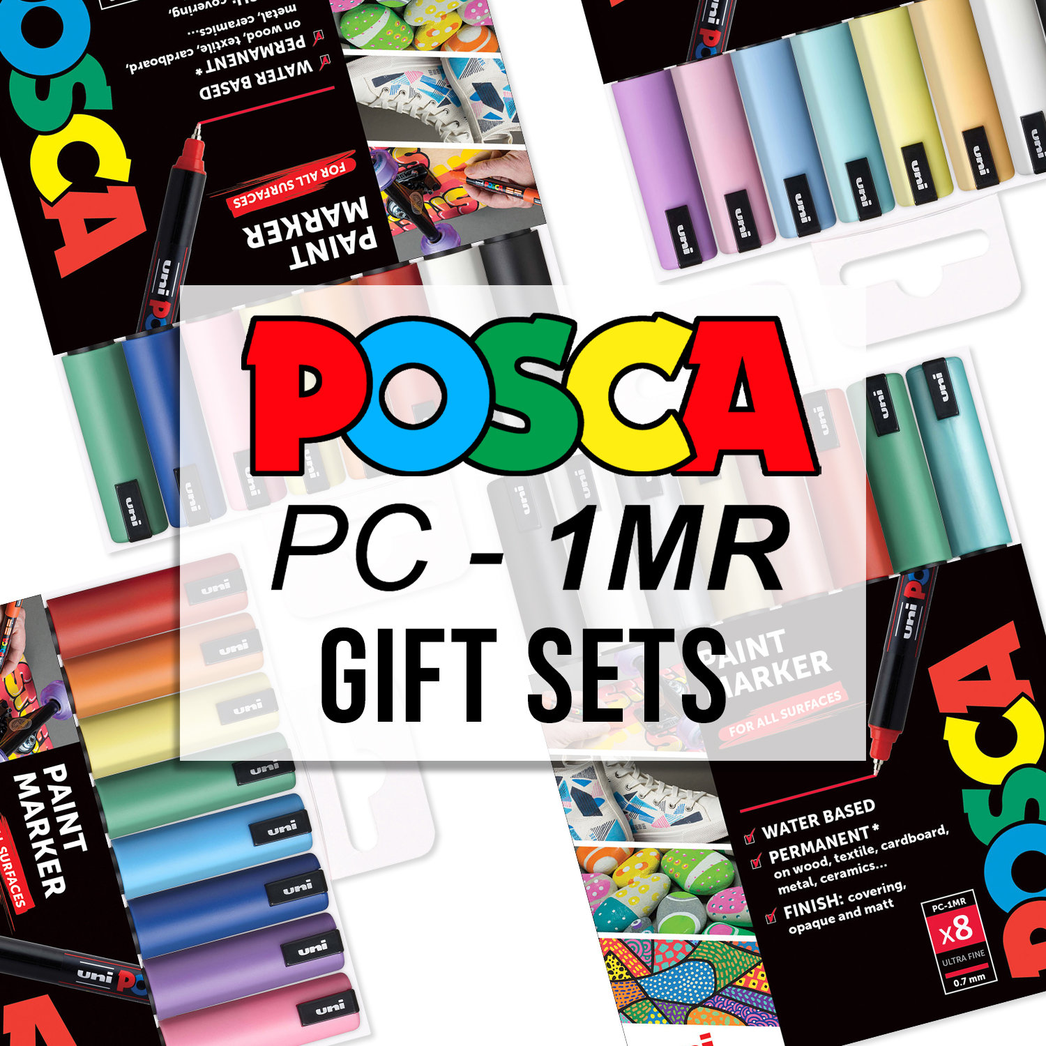 POSCA Ultra Fine PC-1MR Art Paint Marker Pens Drawing Drafting Poster  Coloring Markers Gift Sets Fabric Metal Paper Terracotta Stone 