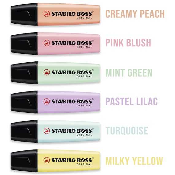 Highlighter STABILO BOSS ORIGINAL and Pastel Single Pens / Packs Assorted  Colours Ideal for Revision Notes, School, College & Office 