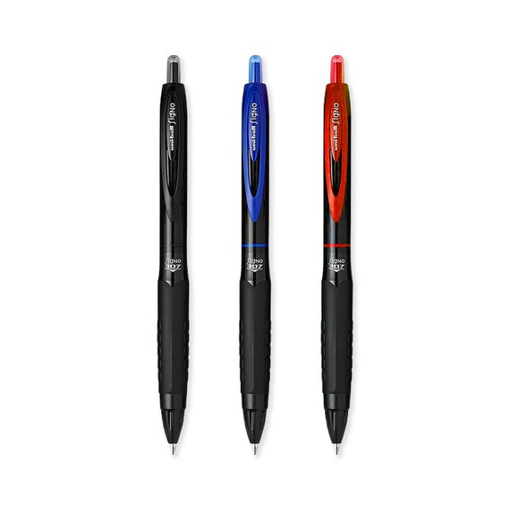 Uni-Ball Signo 207 Gel Pens-Inspirational Retractable 3-Pack Black Blue Red