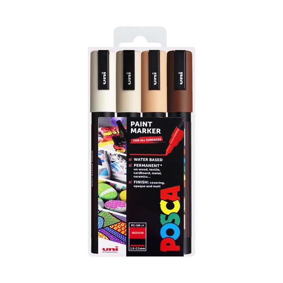 Uni Posca Marker Pen PC-5M Medium Set of 4 Light Colours