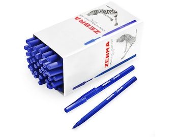 Zebra Smooth Stick Ballpoint Pens - 0.7mm Nib - Blue - Pack of 50