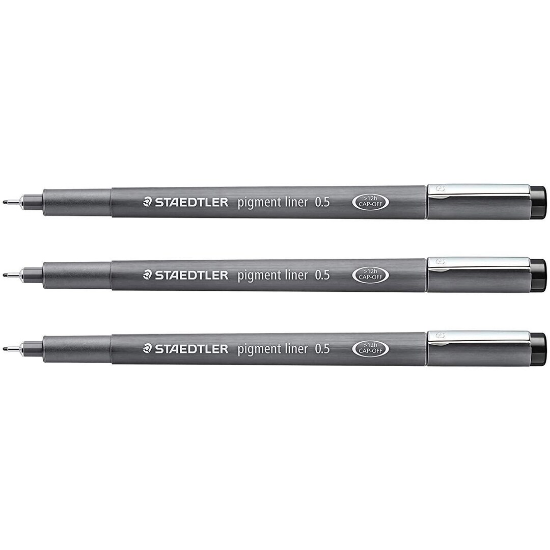 Staedtler Pigment Liner Black Fineliner Pen 0.5mm Tip Etsy