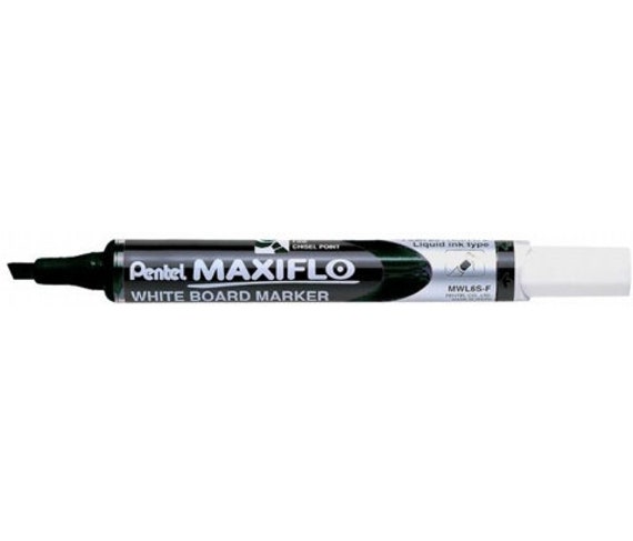 Pentel Maxiflo Whiteboard Marker Assorted 4 Pack with Magnetic Eraser  MWL5M/MAG/4-M