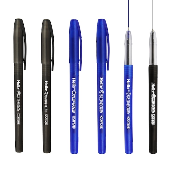 Pack of 50 1.0mm Needle Point Nib Blue Helix Oxford Curve Ballpoint Pen 
