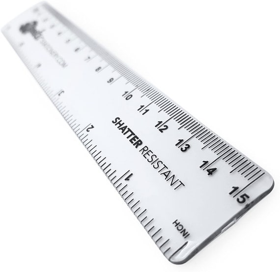 Monster Stationery 6 Inch / 15cm Transparent Rulers Shatter Resistant Pack  of 10 Clear 