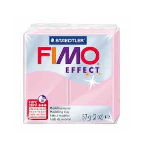 FIMO Effect Polymer Oven Modelling Clay 37 Colours Oven Bake Moulding Clay DIY Arts and Crafts 57g Blocks Pearl Rose