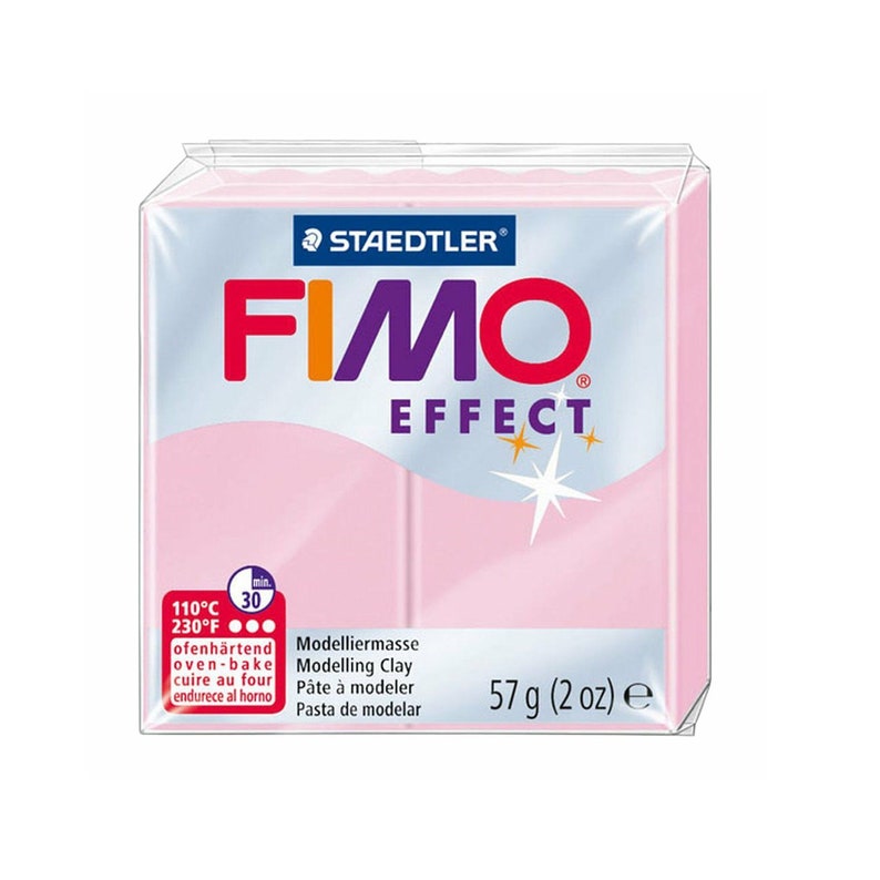 FIMO Effect Polymer Oven Modelling Clay 37 Colours Oven Bake Moulding Clay DIY Arts and Crafts 57g Blocks Pearl Rose