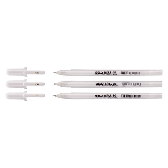 Bright White Gel Pens Sakura Basic Set of 3 White Gelly Roll Pens