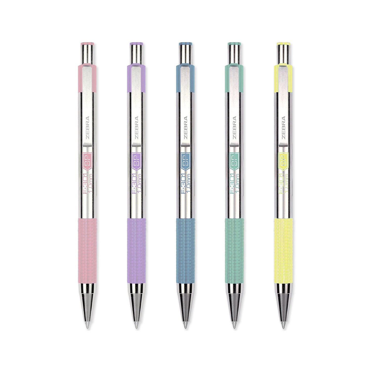 Zebra F-301 Metal Retractable Ballpoint Pen Pastel Stationery Cute School  Supplies Black Ink Pink, Purple, Blue, Green, Yellow 