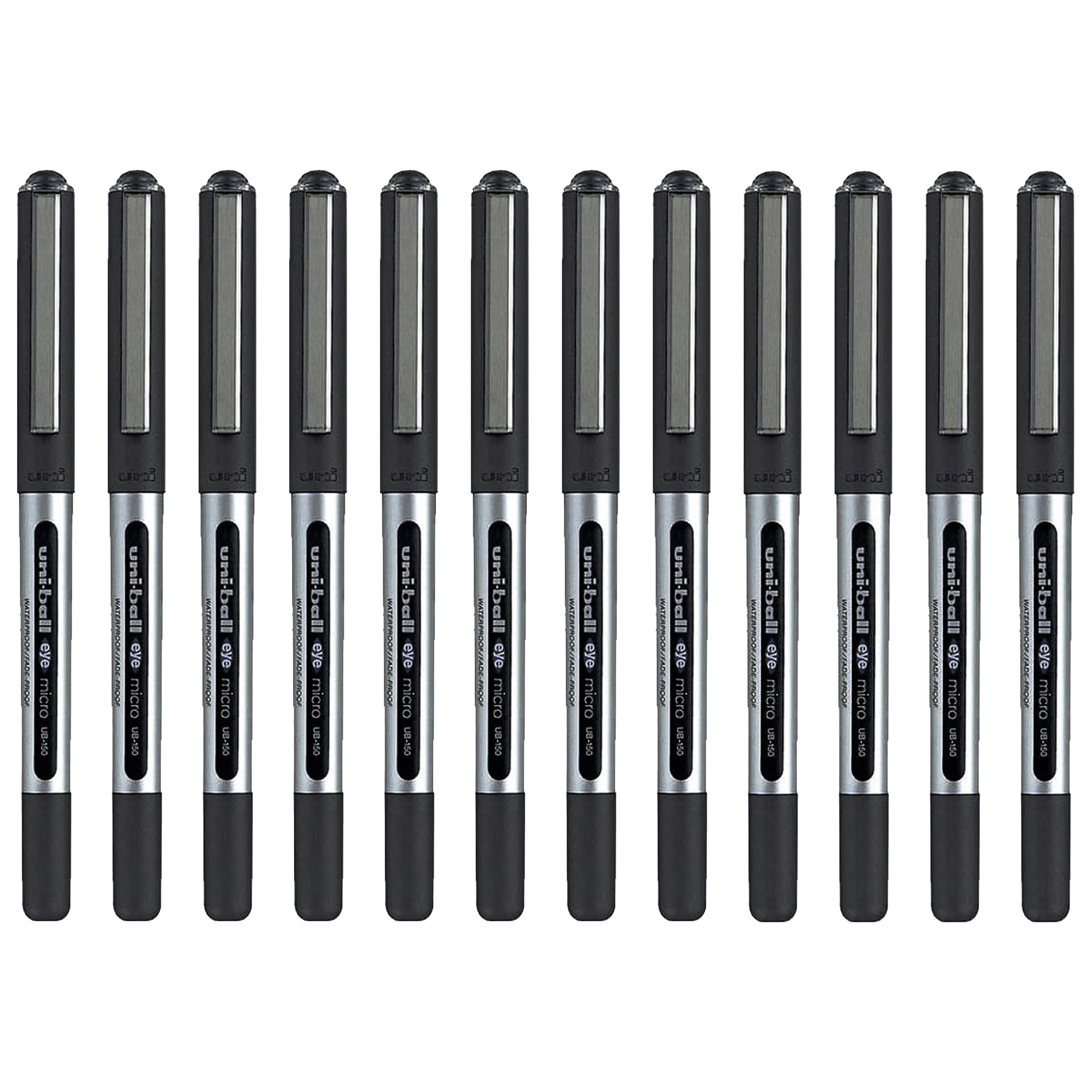 Uni-ball 0.5 Mm Nib UB-150 Eye Micro Rollerball Pen Black pack of 12 