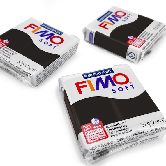 FIMO Polymer Clay Modelling Clay Soft Black 3 Pack Arts and Crafts