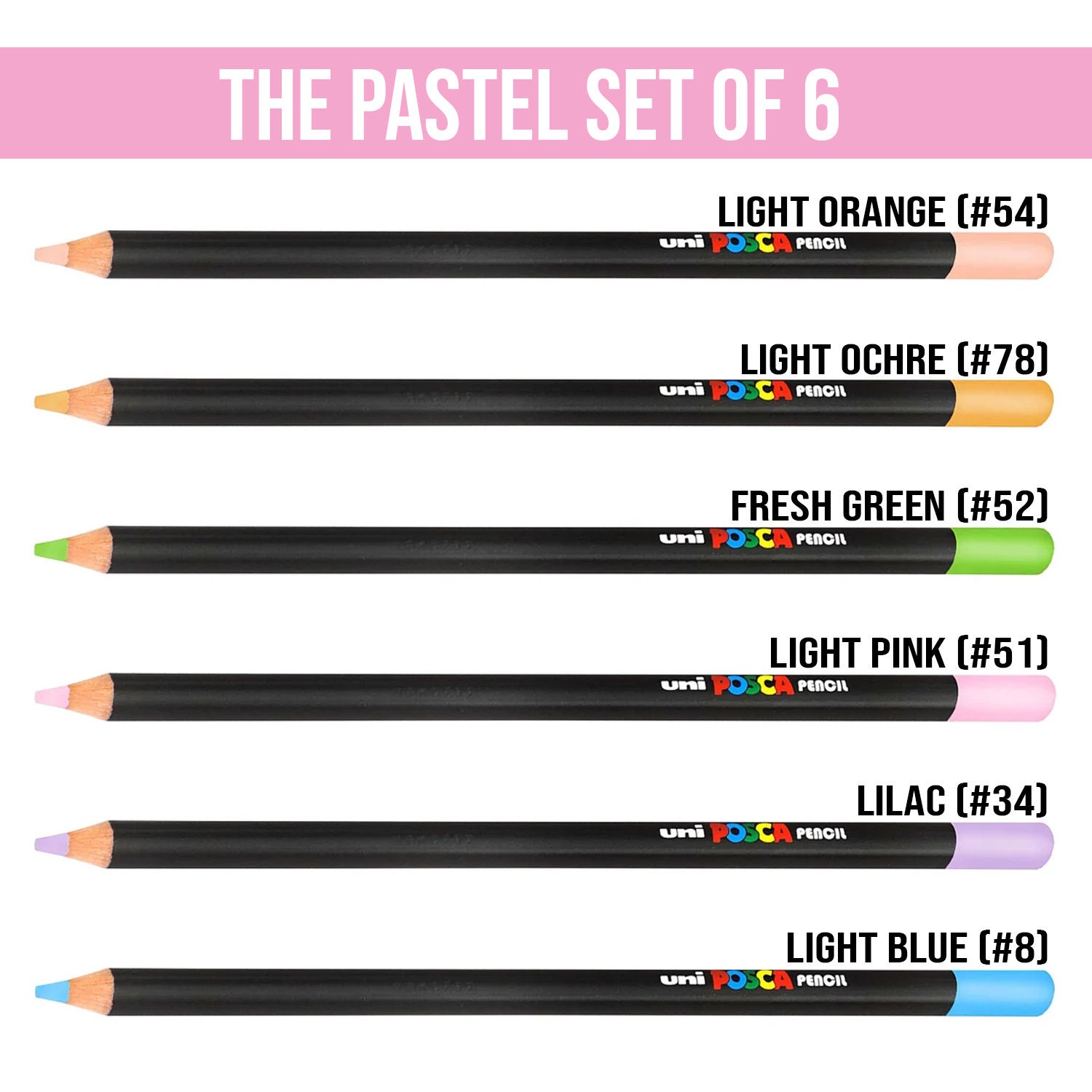 Set de crayons Pastel Posca de 10 crayons Posac pastel à base de cire