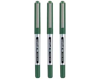 3 X UNI-BALL Eye UB-150 Roller Ball Pen Micro (0.5mm) Green