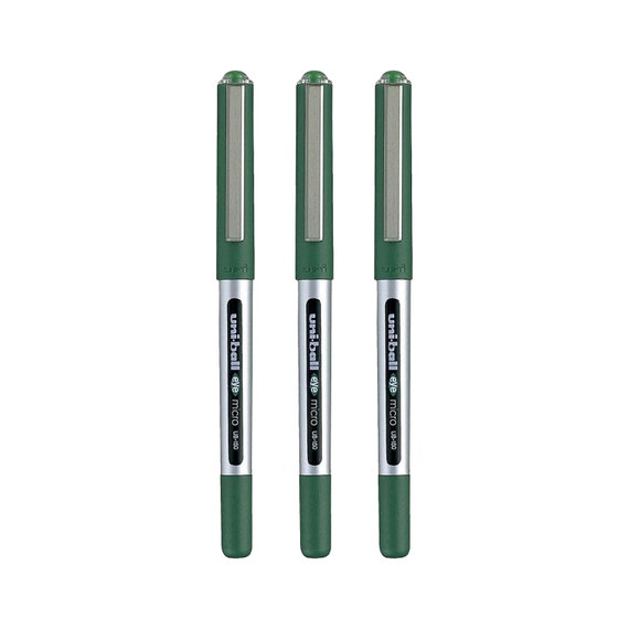 3 X UNI-BALL Eye UB-150 Roller Ball Pen Micro 0.5mm Green -  Denmark