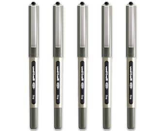 Uni-Ball Eye Fine UB-157 Rollerball Pen | Black | Pack of 5 | Medium Nib | Stationery Work Office Back to School | 0.7mm Nib | Multipack
