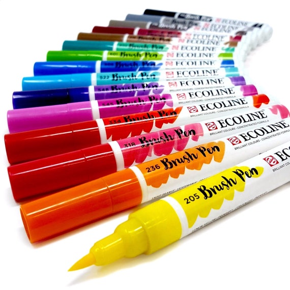 Set of 15 Royal Talens Ecoline Liquid Watercolour Drawing Painting Brush  Pens 