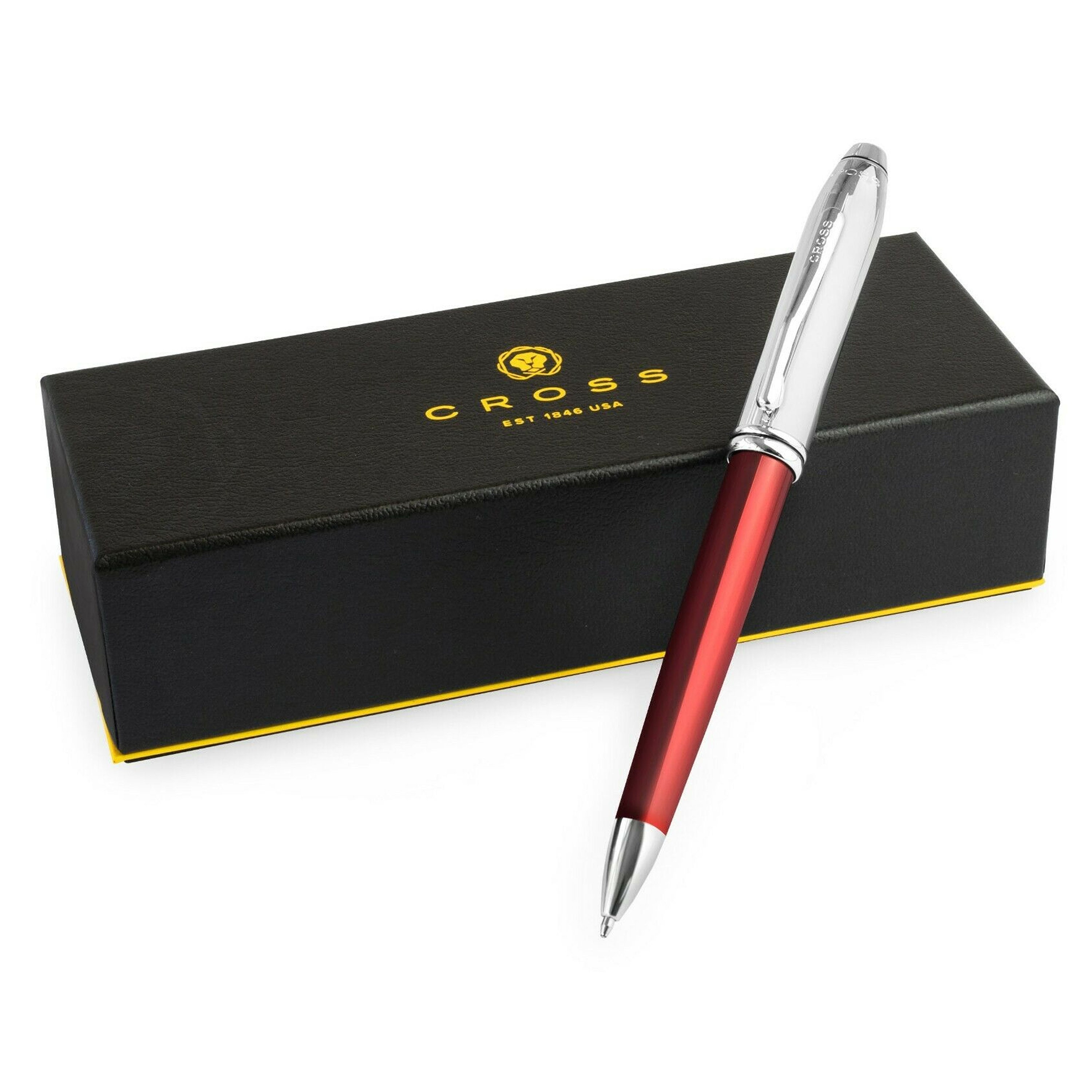 Cross Townsend Ballpoint Pen Medium Nib Red and Chrome Barrel Black Ink  Gift Boxed Smooth Pens Stationery for Office Work School -  Hong Kong