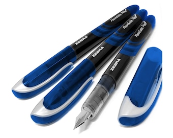 Zebra Fuente - Disposable Fountain Pen - Blue Ink - Pack of 3