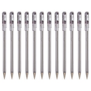Pentel Superb Ballpoint Pen Ball Point Pens 0.7mm Nib Tip 0.25mm Line Width  Fine Line Refillable Ink BK77 - Pack Of 6 - Black, Blue & Violet Ink