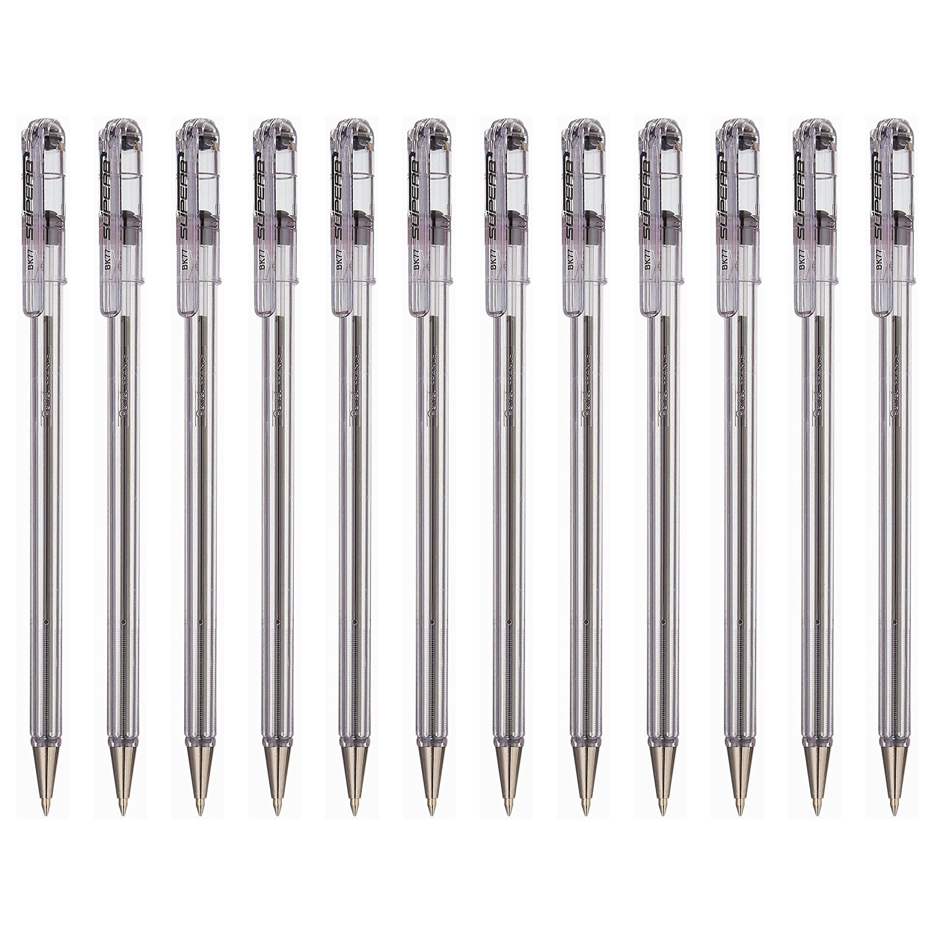 Pentel Black Superb Ballpoint Pen Ball Point Pens 0.7mm Nib Tip 0.25mm Line  Width Fine Line Refillable Ink BK77 (Pack Of 6) : : Stationery  & Office Supplies