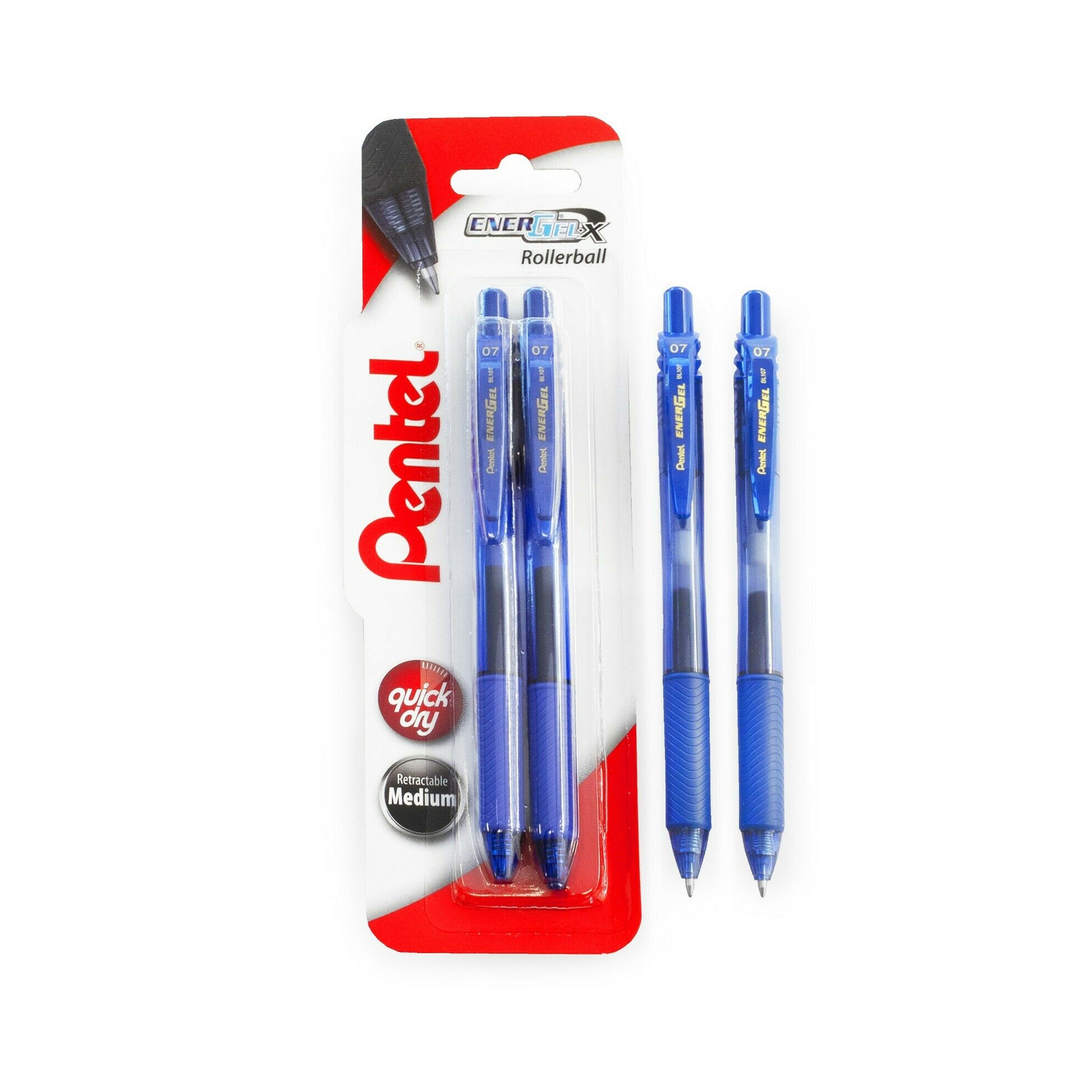 Pentel Energel X BL107 Retractable Rollerball Pen 0.7mm Blue Pack