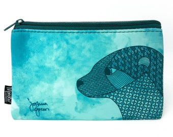 Monster Stationery Neoprene Kids Pencil Case - Joshua Green Design - Animal Pencil Case - Otter