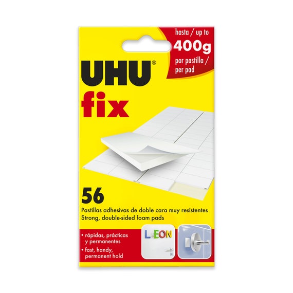 UHU Fix Double Sided Sticky Glue Foam Pads Heavy Duty Strong Wall Adhesive  Strips Pack of 56 2 X 1cm Fixers Card Making Crafts -  Finland