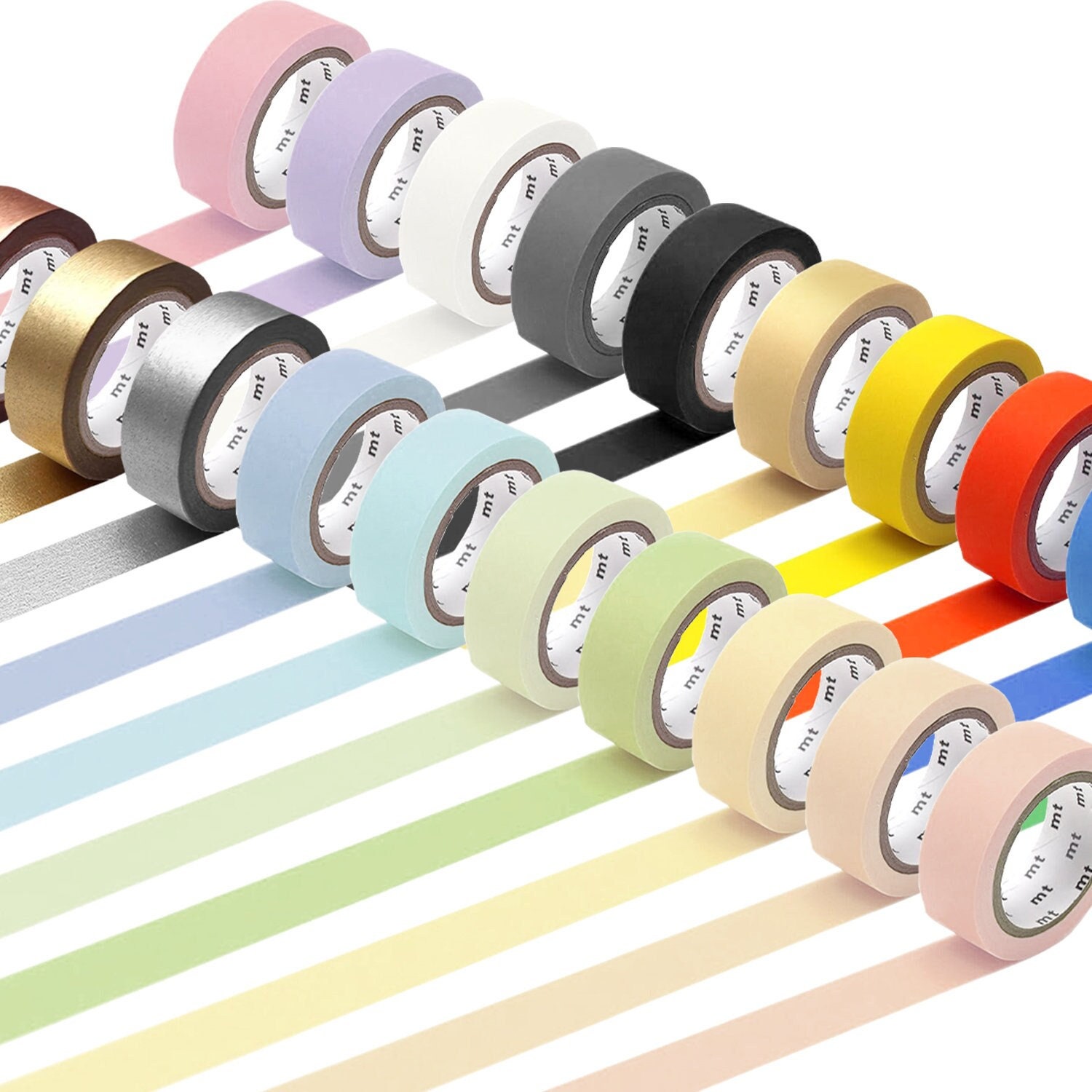 MT Masking Tape Art Journaling Craft Supplies Decorative Craft Colourful  Adhesive Tape Plain, Coloured, Metallic, Pastel Washi Tape 