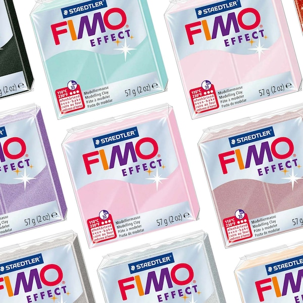 FIMO Effect Polymer Oven Modelling Clay | 37 Colours | Oven Bake Moulding Clay | DIY Arts and Crafts | 57g Blocks