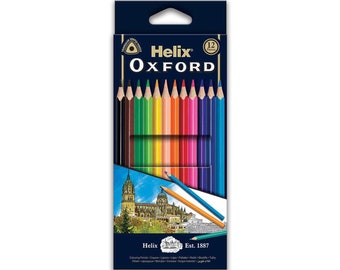 Helix Oxford / Lápices de dibujo para colorear / Cartera surtida de 12 / 7 pulgadas / Adulto / Lápices de dibujo para niños / Paquete de alta calidad