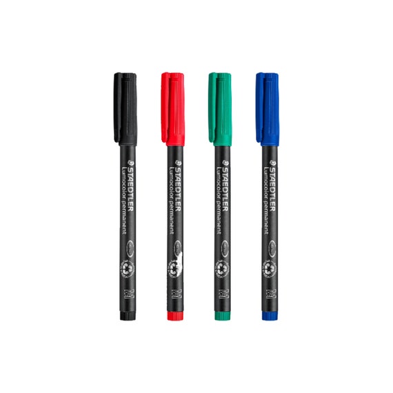 Lumocolor Permanent M Staedtler 317 Assorted Colours Etsy