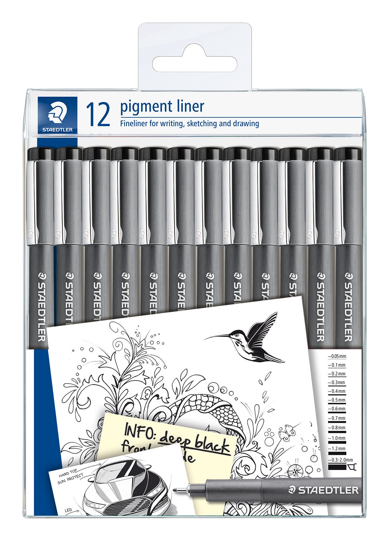 Staedtler Pigment liner stylo à pointe fine Dessin Croquis de rédaction  Stylos 0,5mm Lot de 5 : : Cuisine et Maison