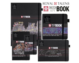 Sakura Sketch / Note Book - 80 pages - 140gsm - BLACK Paper - Various Size - Drawing Sketching Drafting Blank Book - Art Stationery