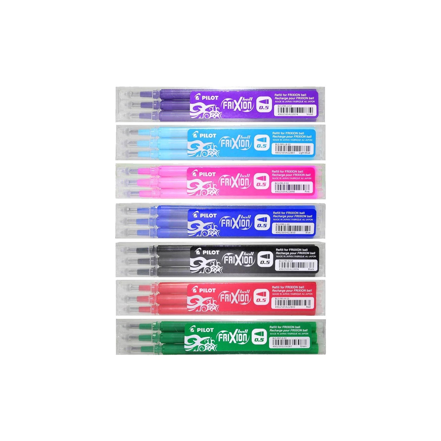 Pilot FriXion Ball Clicker Point Erasable Rollerball Pen Refills Various  Colours