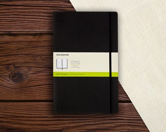 Moleskine Classic Plain Notebook, Notebook with Soft Cover and Elastic Closure, Size A4 21 x 29.7 cm, Colour Black, 192 Pages