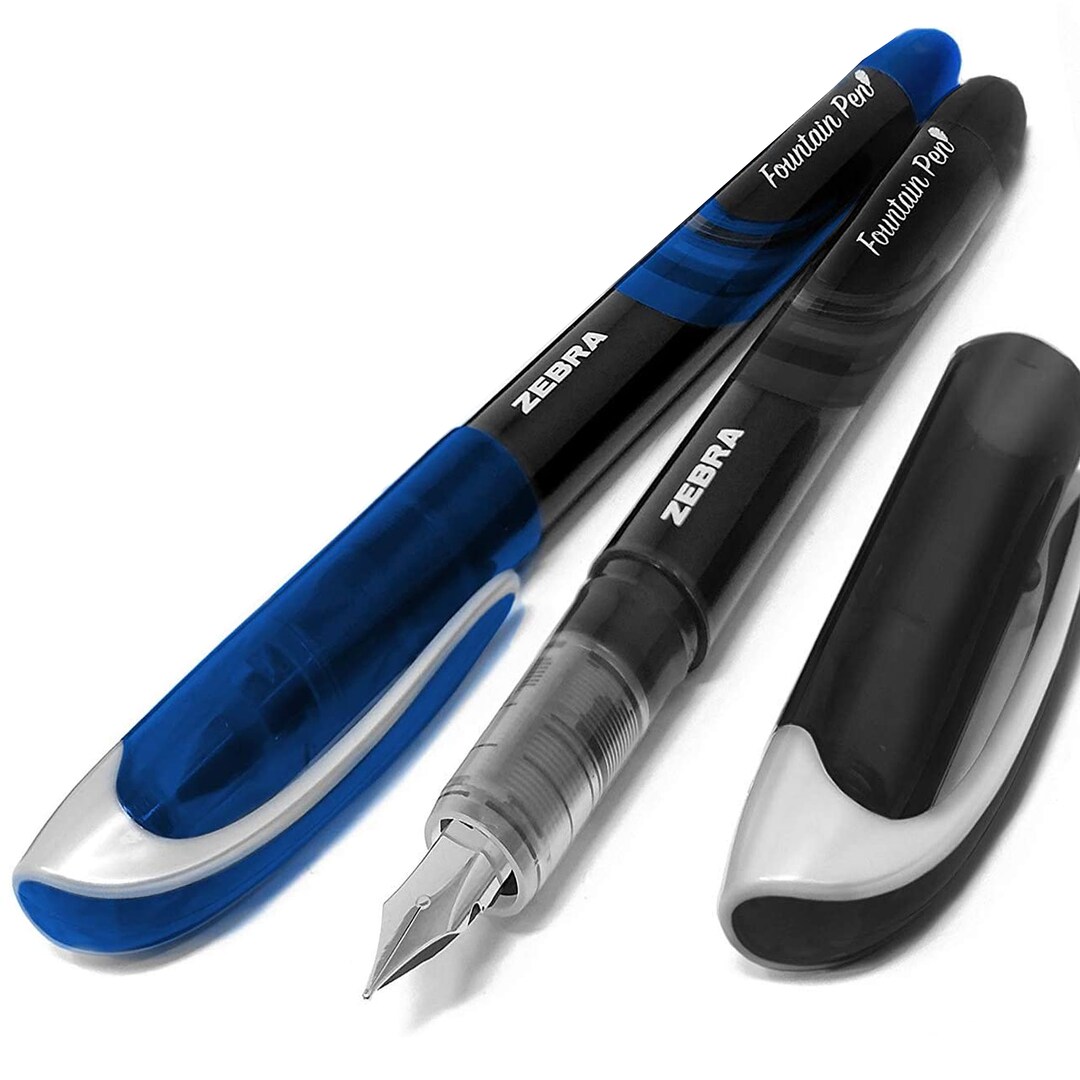 Zebra Fuente Disposable Fountain Pen Black & Blue Ink Etsy