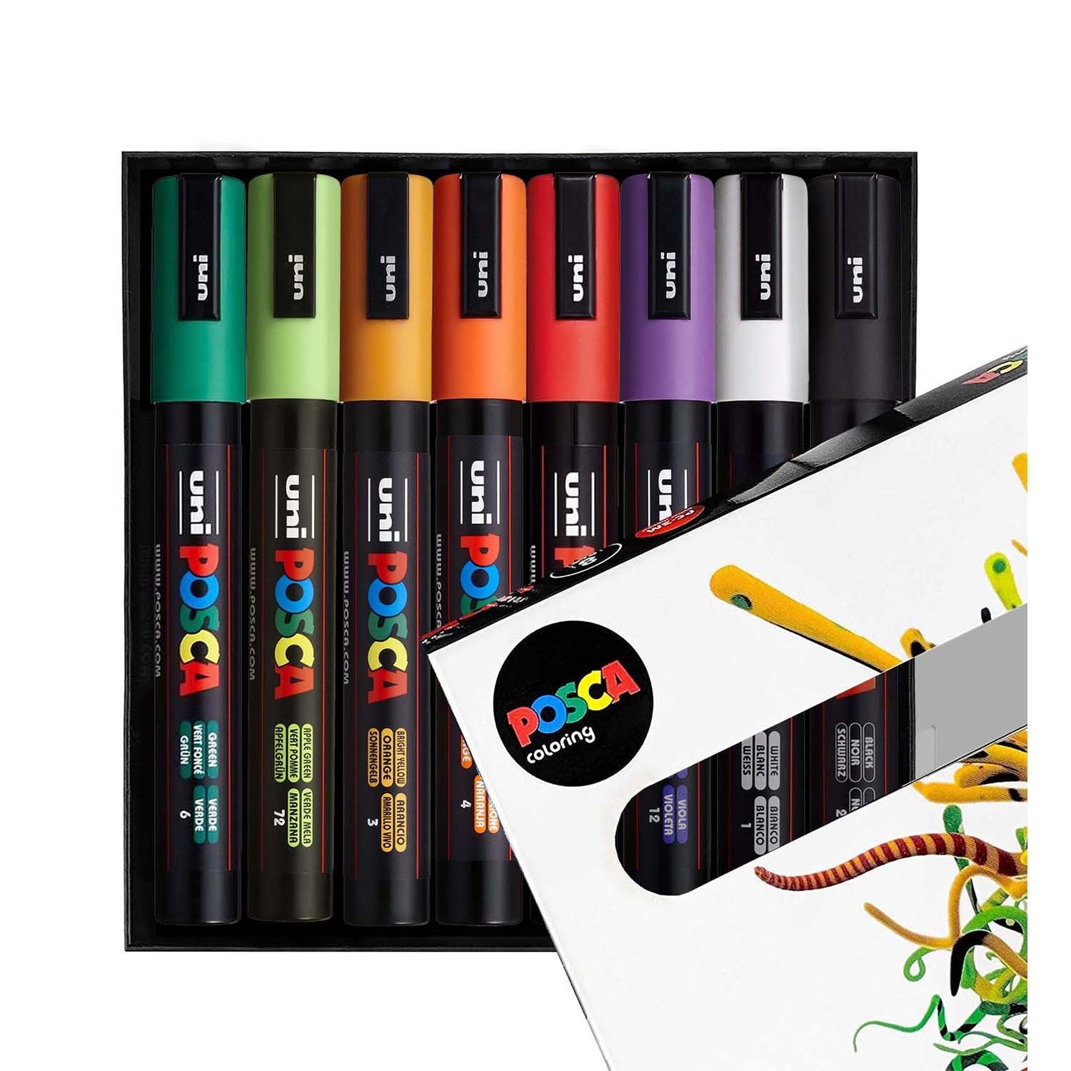 Uni Posca PC-5M Paint Marker Pastel Natural Color Medium Point 7 Color Set  