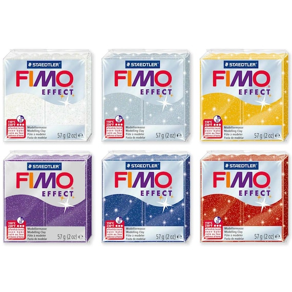 FIMO Polymer Clay Modelling Clay Effect Glitter 6 Pack Arts and Crafts DIY  Oven-bake Clay Moulding Sculpting Craft Supplies 
