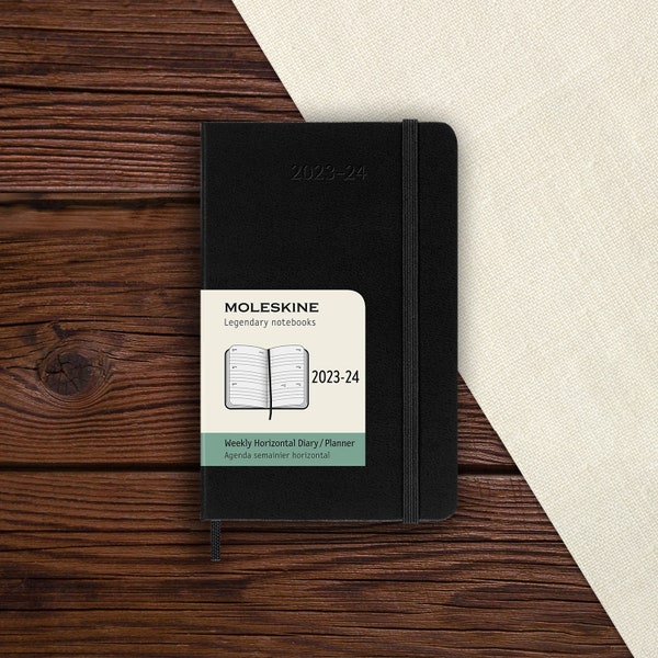 Moleskine 2023 / 2024 Diary | 18-Month Weekly Horizontal | 9 x 14cm Pocket | Softcover | Black | Planner | Office Work School Organiser