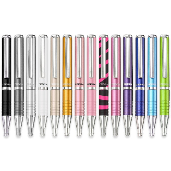 Zebra Expandz Kugelschreiber | Schwarze Tinte | Single versenkbarer Stift | farblich sortiert | Neuheit Stifte | Büroarbeit | Süßer Schulstoff
