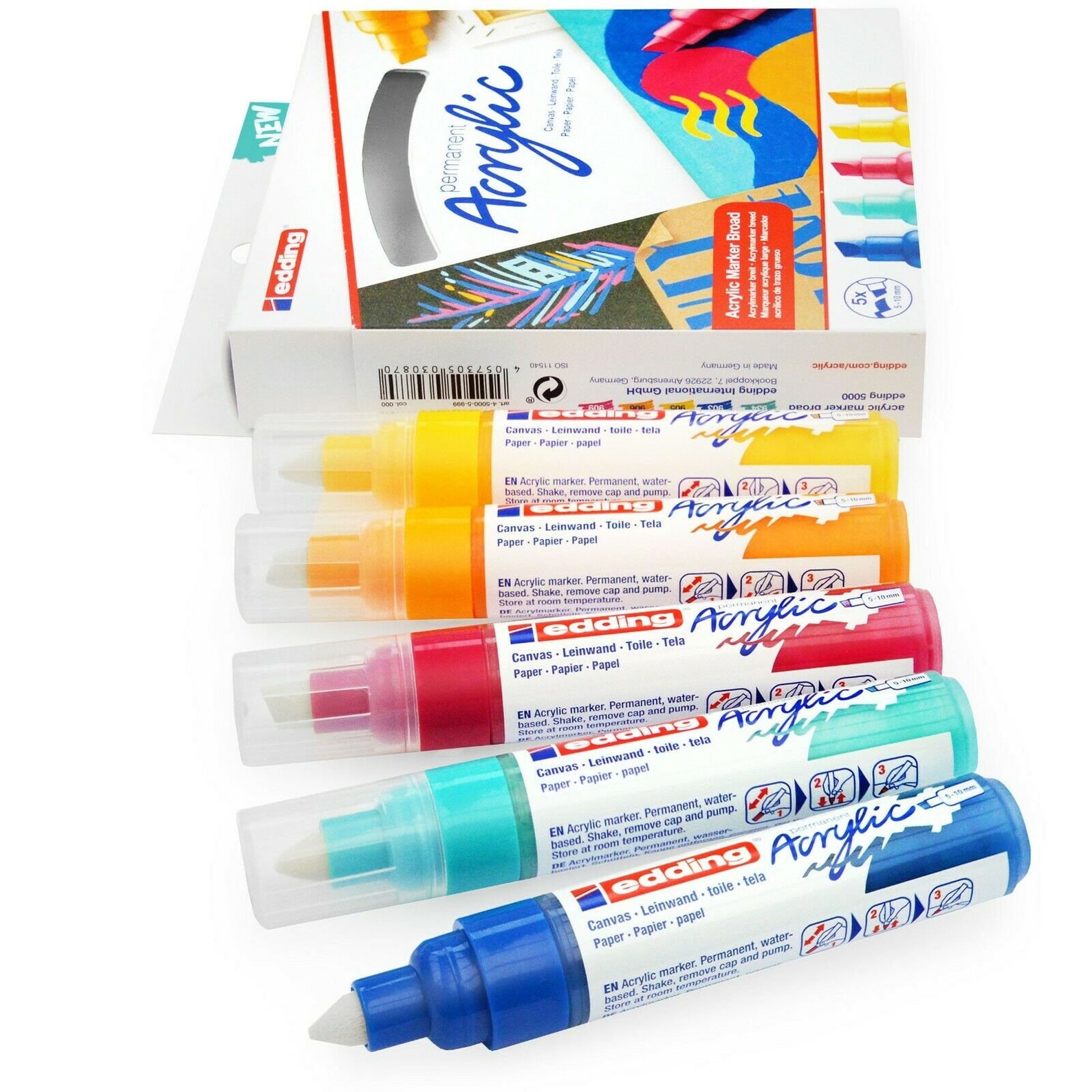 Edding 5000 Permanent Acrylic Paint Marker Pens Broad 510mm Etsy
