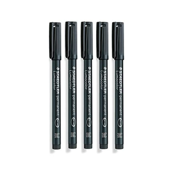 Staedtler Lumocolor Black Medium Permanent Marker Pens Pack of 5 Waterproof  Smudge Resistant Quick Dry CD DVD OHP